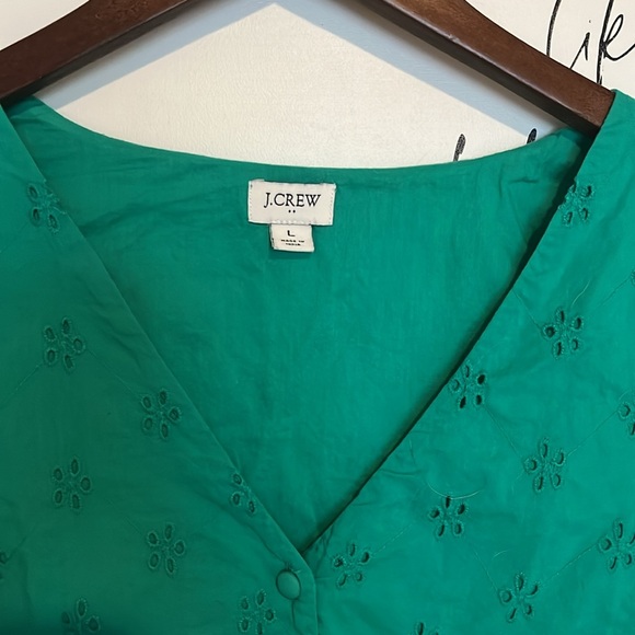 J Crew Factory Eyelet button-front shirt Size L - Picture 2 of 5